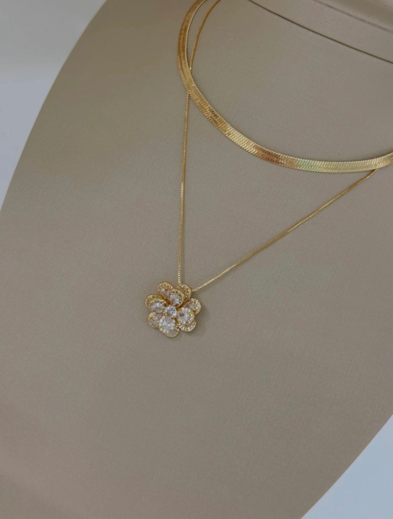 Encrusted Flower Necklace