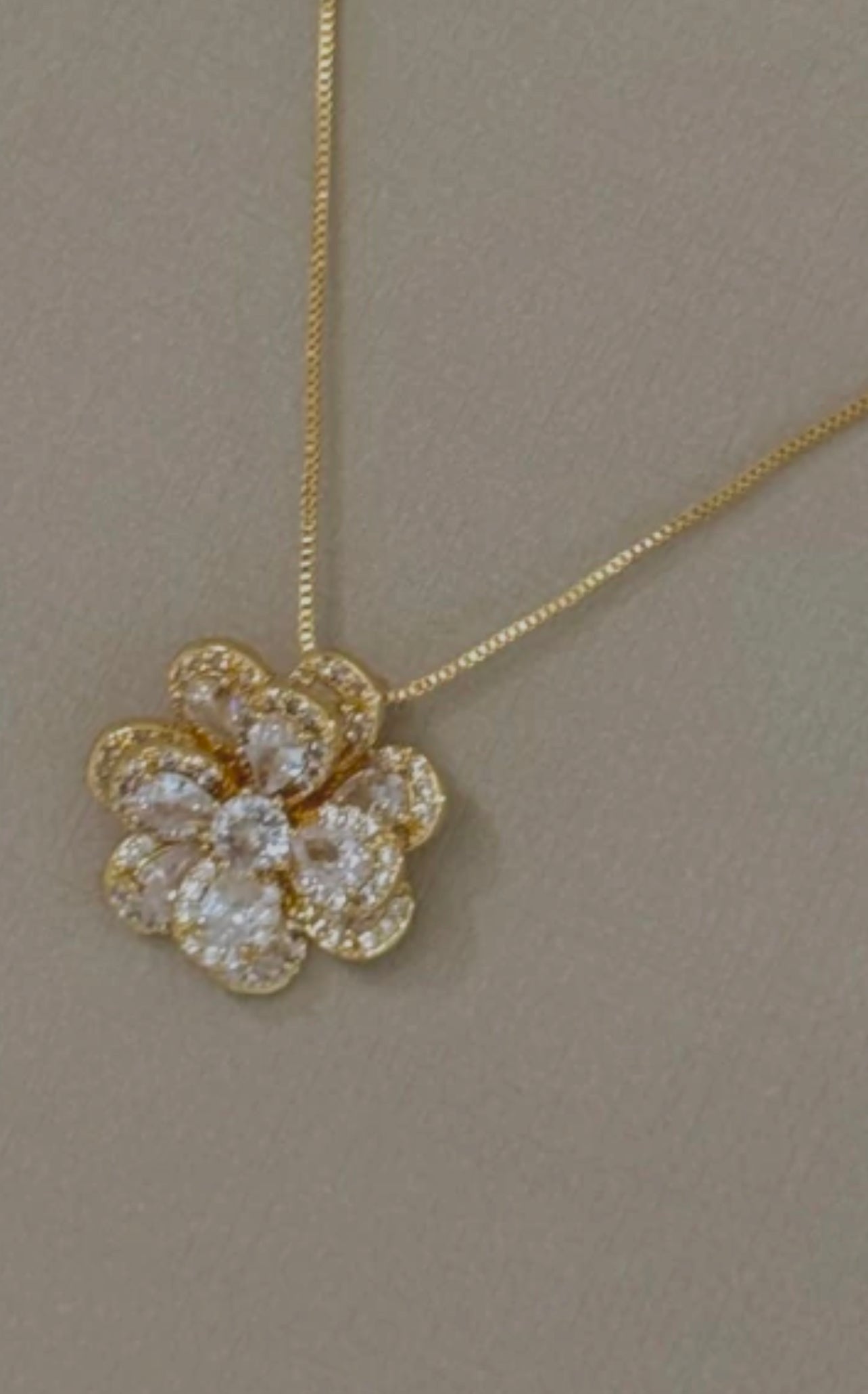 Encrusted Flower Necklace