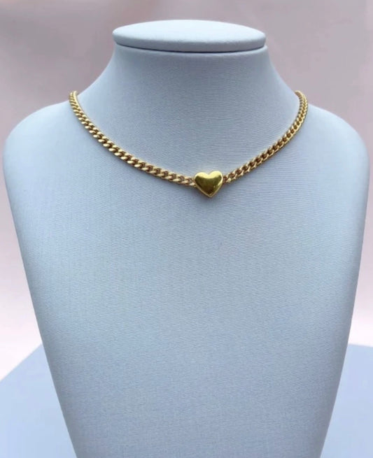 Solitaire Heart Chain Necklace