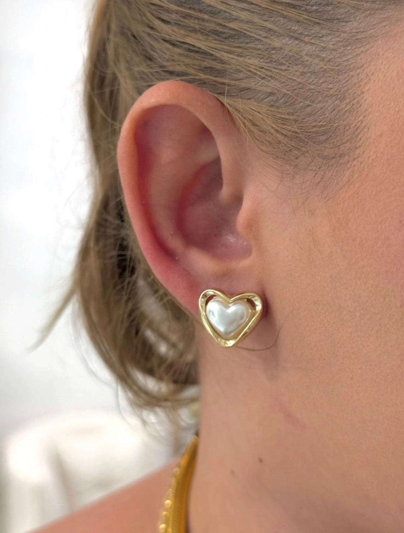Pearl Heart Earrings
