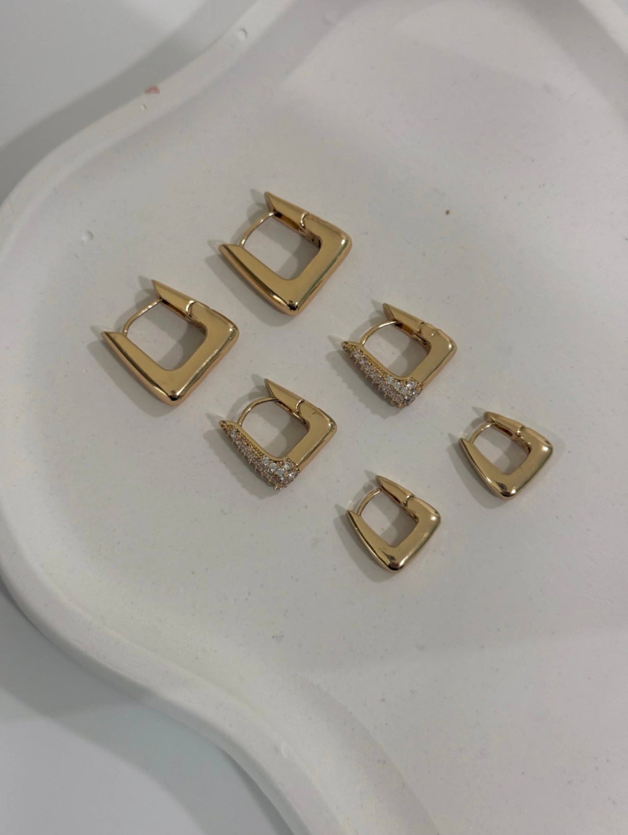 Thin Square Encrusted Earrings